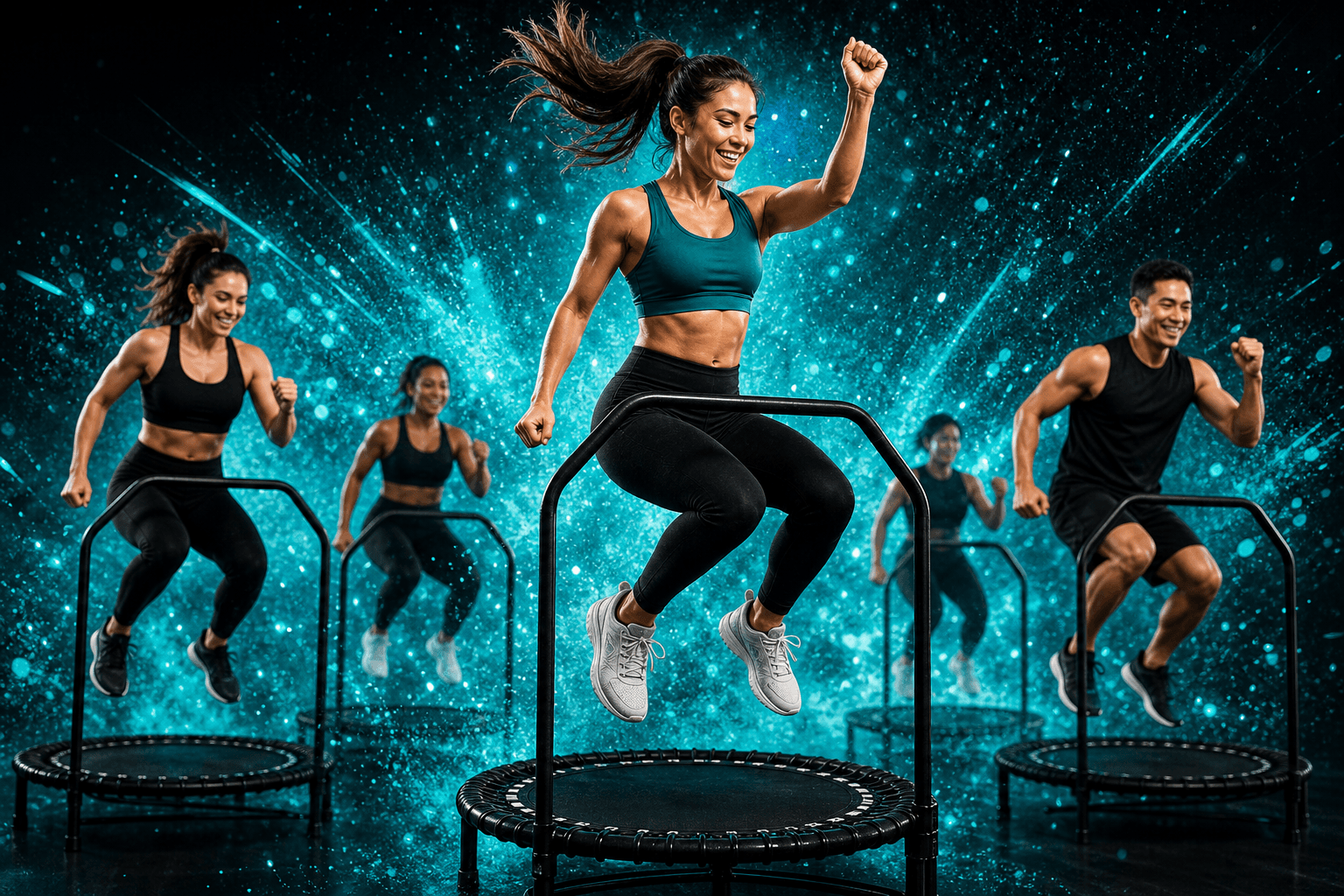 Fitbounce rebounder cardio class at OurFitness Studio in Melaka